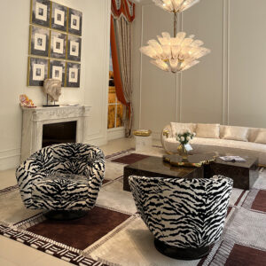 Italian Style Zebra Pattern Accent Chair