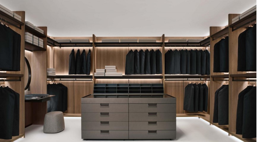 Modern Wooden Walk-In Closet